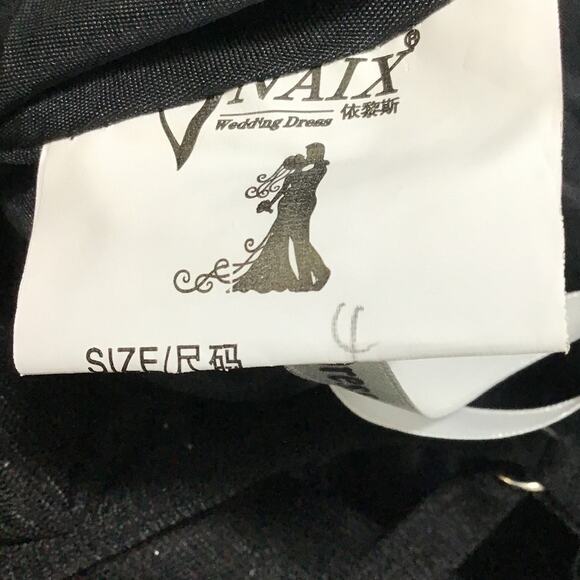 FORMAL SZ 4  S Black Glitter tulle corset lace up prom gown maxi dress NEW B101 - Picture 5 of 8